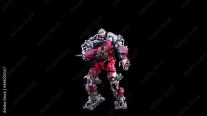 Character Robot Dancing, robot with Realistic, 3d rendering, Animation Loop, cartoon, included in the end of the clip with Alpha matte.