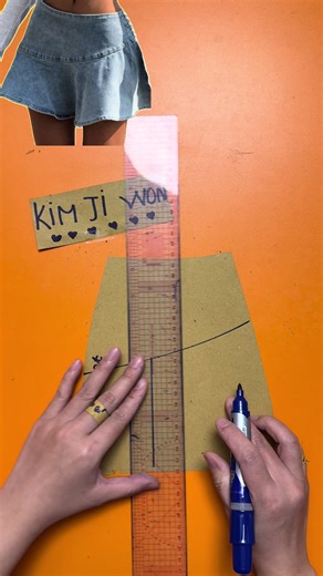 Guide to designing a denim flared mini skirt #sewing #sewingtutorial #patterndesign #pattern #patternmaking