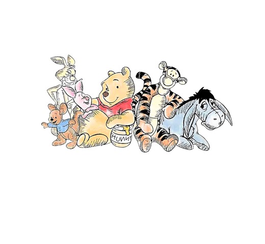 Winnie the Pooh Clipart Bundle: Retro Watercolor PNG Designs (digital Download - Etsy UK