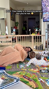 217K views · 917 reactions | I used to think I was a morning person, but then I had a baby who wakes up at 5 a.m. sharp every morning….. I mean you really can’t beat that 沈 Question for the mamas: what do we do once the playpen no longer keeps him contained? 﫣 #MomLife #BabyPhase #MomHumor #ParentingStruggles #RelatableMom #NewMomLife | Anita Herbert | Facebook