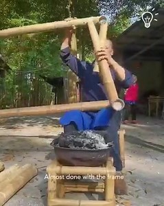 Skilled worker makes his own dinner table from bamboo! | B.G. | Facebook