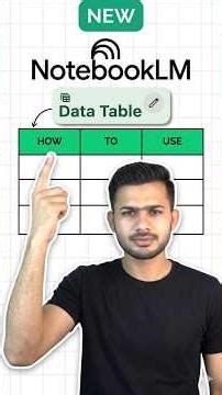 How to Use Data Tables in Google NotebookLM #ai #notebookllm #aitools