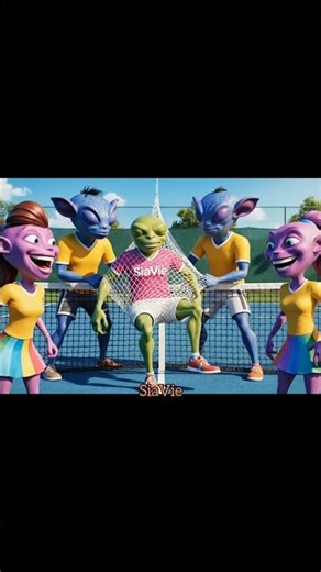 Aliens vs Tennis Net: EPIC FAIL! 👽🎾 #shorts