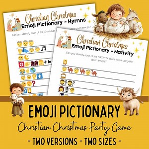 Christian Christmas Emoji Games | Printable Nativity & Hymn Emoji Puzzles | 2 Sizes   Answer Keys | Fun Christ-centered Party Game - Etsy