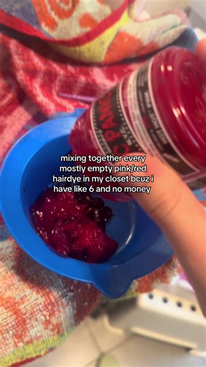 Mixing Old Pink and Red Hair Dye on a Budget