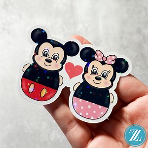 Sticker holographique Minnie et Mickey Love - Etsy France