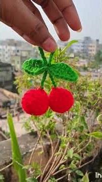 🍒 key chain #youtubeshorts #crochet #cherry #keychain #viral