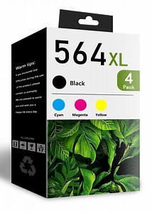 564XL Ink Cartridge (4-Pack Black/ Cyan/ Magenta/ Yellow) Compatible for HP 564 XL Ink Cartridges for DeskJet 3520 OfficeJet 4620 PhotoSmart B8550 Printer