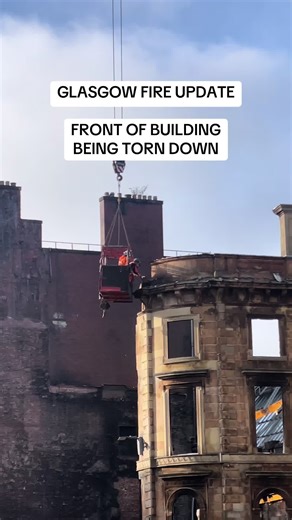 Glasgow fire latest update: Work’s now begun to tear down the remaining part of the building. 18/03/26. #glasgow #fire #update #centralstation #latest