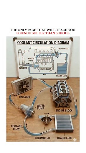 UNIVERSE | SCIENCE | TECHNOLOGY on Instagram: "Coolant circulation diagram #fblifestyle #sciencereels #knowledge #learning #viral"
