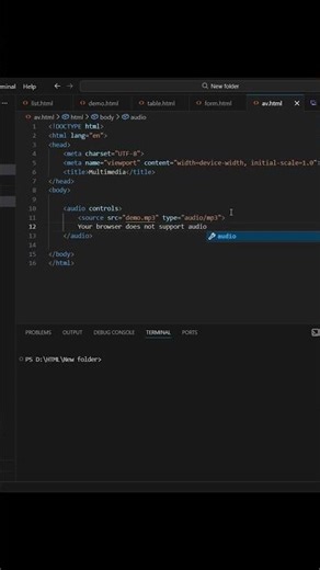 Audio in HTML || #beginners #coding #tamil #audio #webdevelopment #html #programming #interview