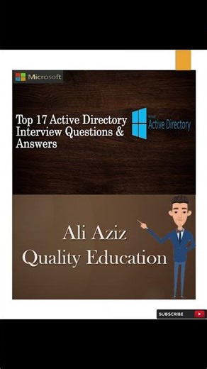 Active Directory Interview 🔥 Quick Answer | ‪@AliAzizQualityEducation‬