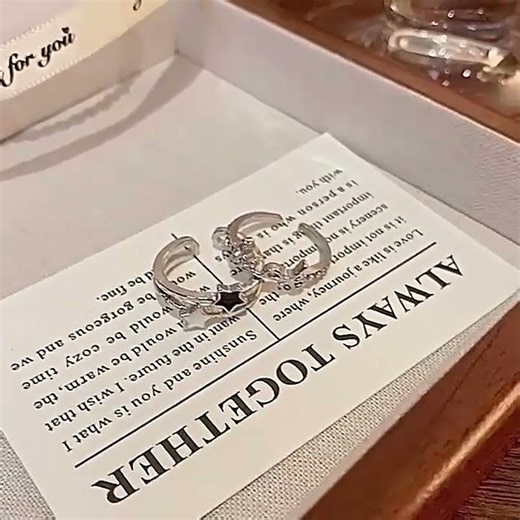 🌟 Lucky Star & Alphabet Zircon Ring