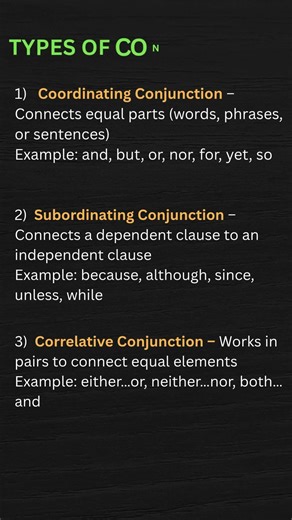 Types of Conjunctions in English | Learn English Grammar Fast ✅