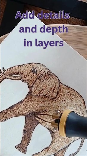 pyrography elephant #pyrographyart #pyrography #animalart #contemporaryart #elephantart