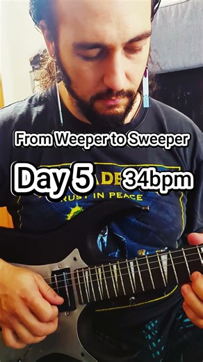 Sweep picking Día 5: 34 bpm | progreso diario