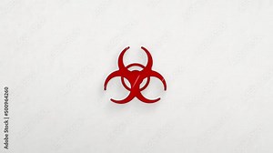 Biohazard symbol icon with color drawing effect. Doodle animation. 4K Stock Video