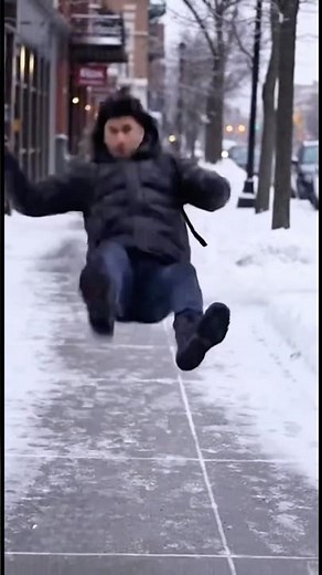 Slipped… and somehow did a backflip?! 🤯😂 #failgag