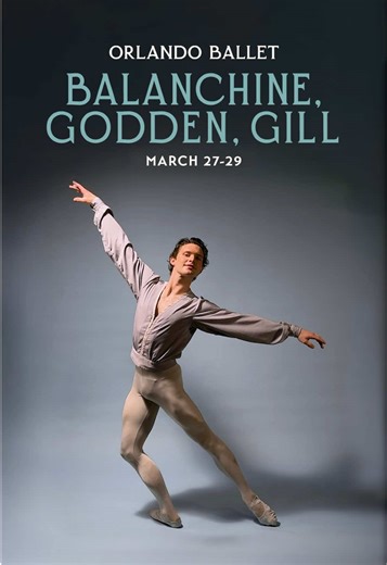 Balanchine, Godden, Gill on stage at March 27-29 at the Dr. Phillips Center. #ballet #balanchine #orlandoballet Learn more at link in bio.