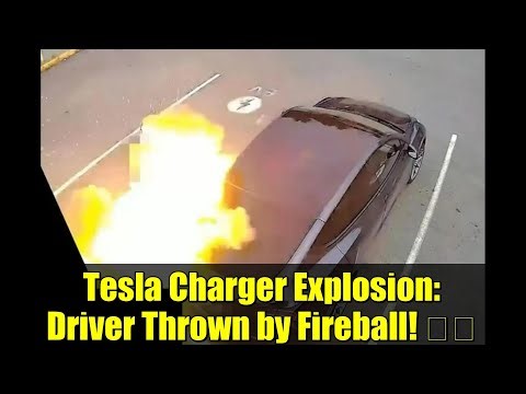 Tesla Charger Explosion: Driver Thrown by Fireball! ⚡🔥