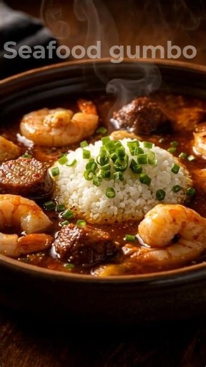 Seafood Gumbo — The Dark Roux Technique That Every Gumbo Recipe Depends On #foodshorts