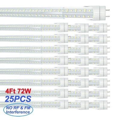 25 Pack 48" Floursecent Light Bulbs Replacement T8 Led Tube Light 72W G13 Bi Pin | eBay