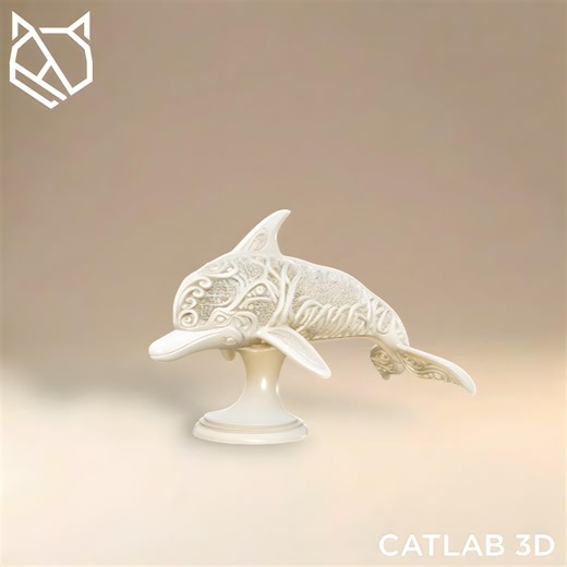 Sculpture de dauphin en filigrane STL - fichier animal imprimable en 3D - décoration d'intérieur - Etsy France