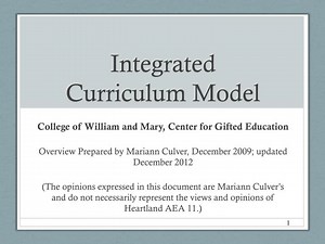 Integrated Curriculum Model - SlideServe