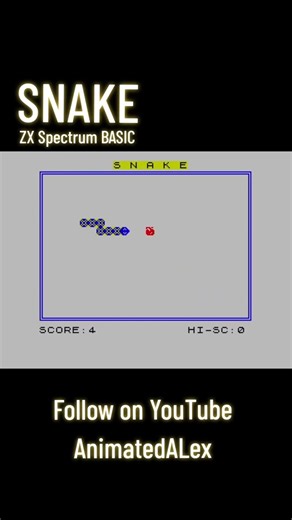 SNAKE 🐍 ZX Spectrum BASIC - CODE available on channel - #zxspectrum #thespectrum #8bit