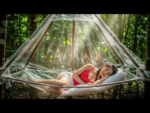 TIMELAPSE - Overnight Struggle Inside a Plastic-Wrap Survival Shelter