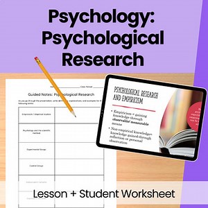 High School Psychology Lesson: Psychological Research and Experiments