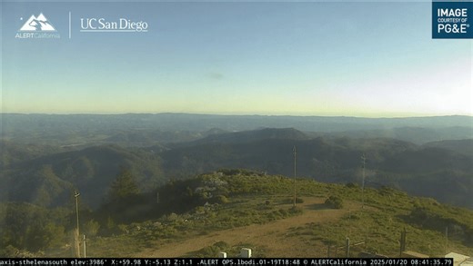 Gif showing a camera shaking on Mt. St. Helena due to strong winds | US National Weather Service San Francisco Bay Area/Monterey California