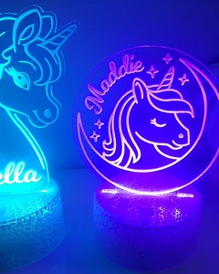 Personalized Unicorn Night Light Cute Personalized Gifts for Girls Remote Controlled Color Changing Custom Night Light for Kids Perfect Personalized Kids Gift