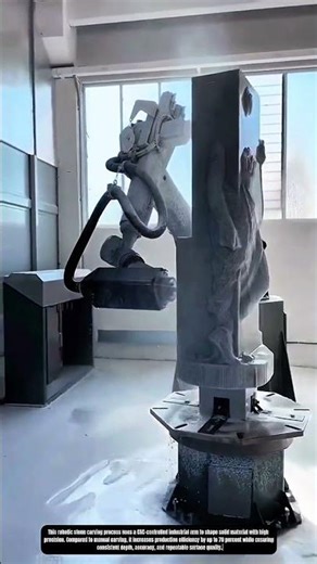 Robotic stone carving process using CNC arm for high precision sculpture