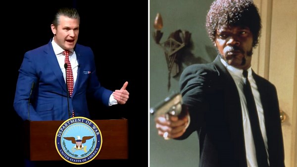 Pete Hegseth quotes Samuel L. Jackson's fictional Bible verse from Pulp Fiction during sermon