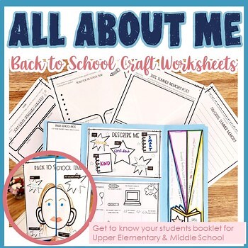 Getting to Know you Activities Booklet All About Me Worksheet 4th 5th 6th grade