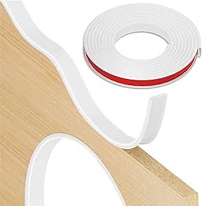 U-Shape Edge Banding, Edge Protector for Furniture, Self Adhesive Countertop Edge Trim, Corner and Edge Bumper Guards, Corner Protectors for Furniture, Cabinets, Wood Veneer(0.47” X 118”,White)