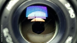 Inside of a lens with aperture opening and closing. 4K