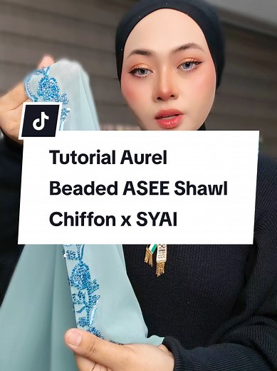 Tutorial Aurel Beaded Shawl Chiffon x SYAI MINT GREEN