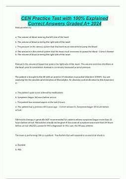 CEN Practice Test with 100 Explained Correct Answers Graded A 20242041