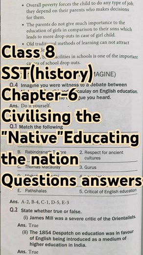 Class-8 sst history chapter-6 questions answers|@studydrive