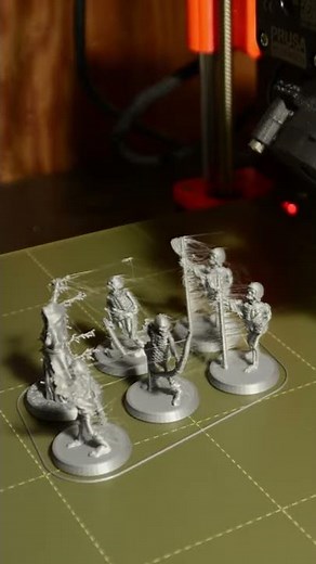 Skeleton Army Miniatures for Dungeons and Dragons 28mm Scale Supportless - 3D Printing Timelapse