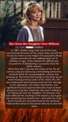 She Walked Away from Cheers to Be There for Her Daughter