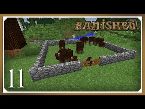 Minecraft Banished Modpack | Wild Cow Herding | E11 (Harsh Survival Minecraft 1.10.2)