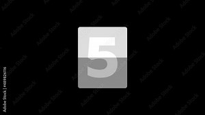 10 second real time count up flip timer stopwatch, zero to nine digits on transparent background Stock Video