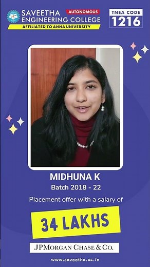 Our proud alumna shares her amazing learning journeys at Saveetha Engineering College