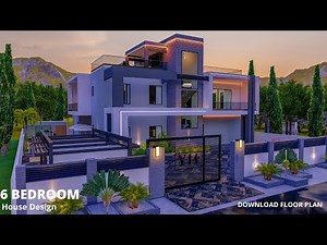 Modern House Design (19m x 17m) 6 Bedrooms with Estimate cost.