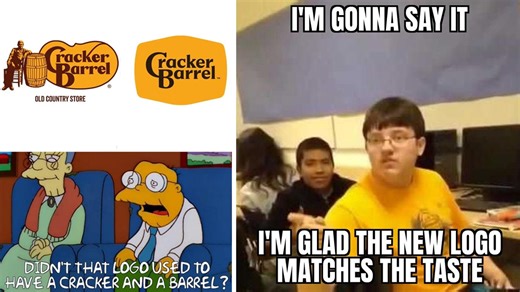 16 Memes, Jokes And Reactions To The Controversial New 'Cracker Barrel' Logo Change And Rebrand