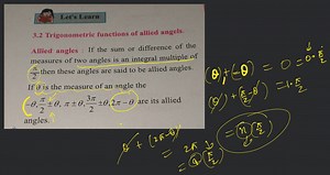 Let's Learn3.2 Trigonometric functions of allied angels.Allie... | Filo