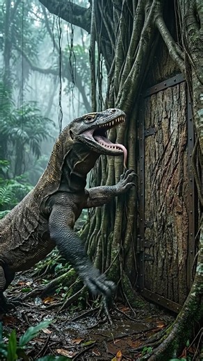 She Escaped a Komodo Dragon Into a Secret Tree Bunker #short